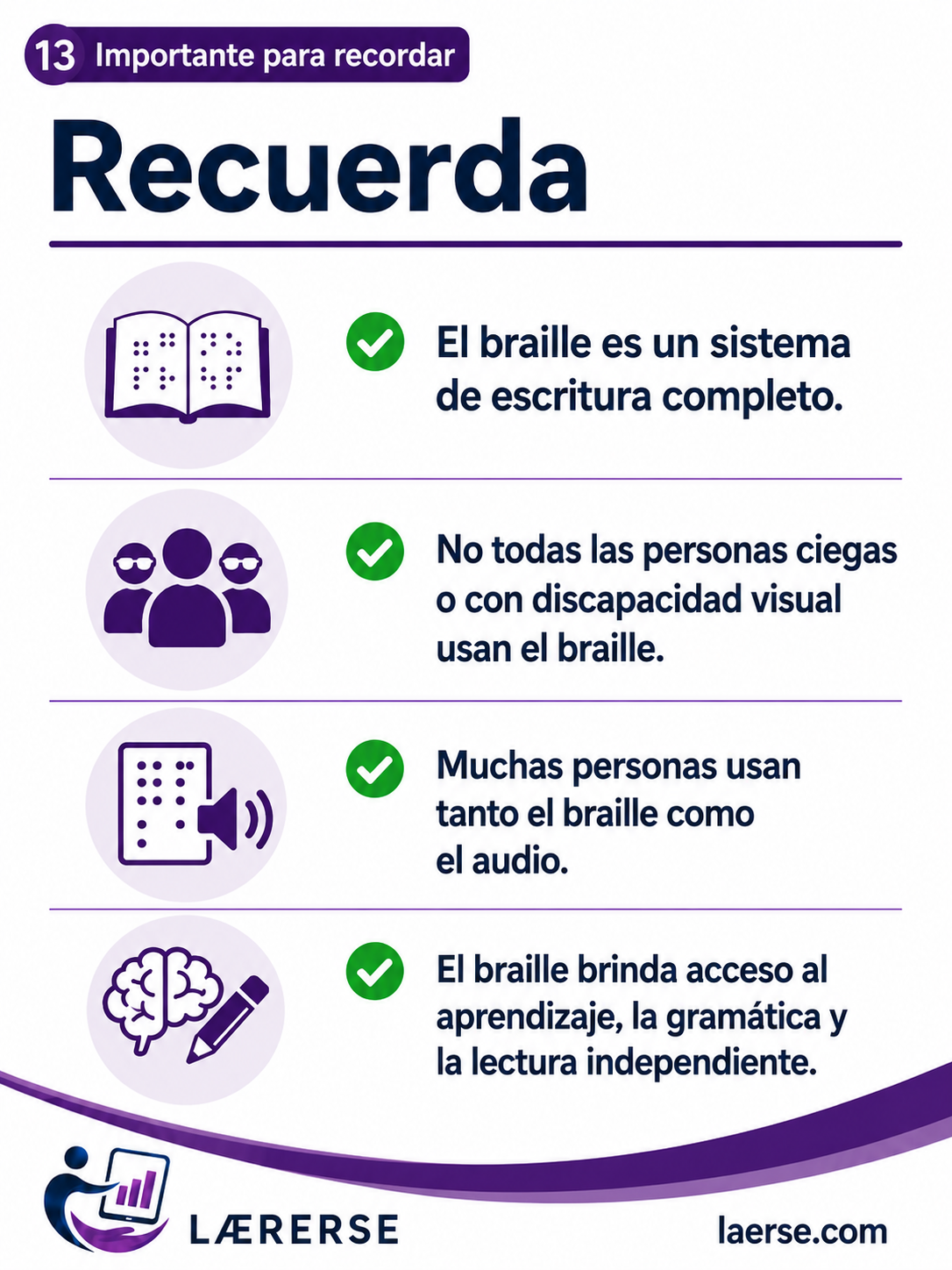 Importante para recordar sobre el braille