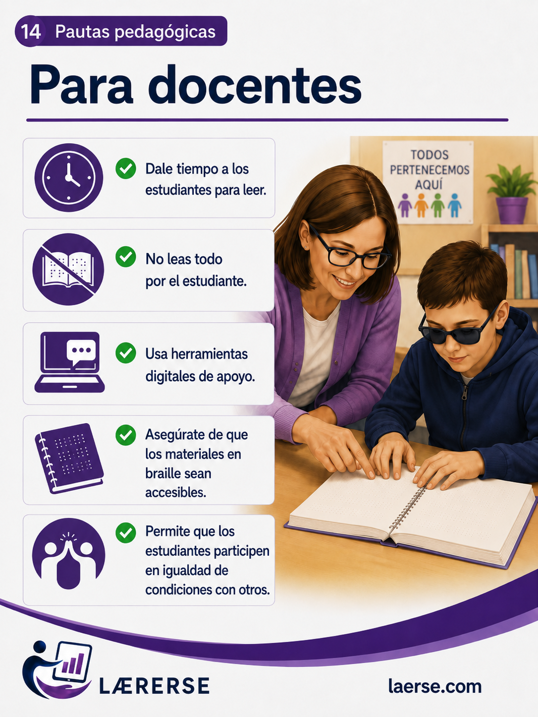 Para docentes – pautas pedagógicas sobre braille