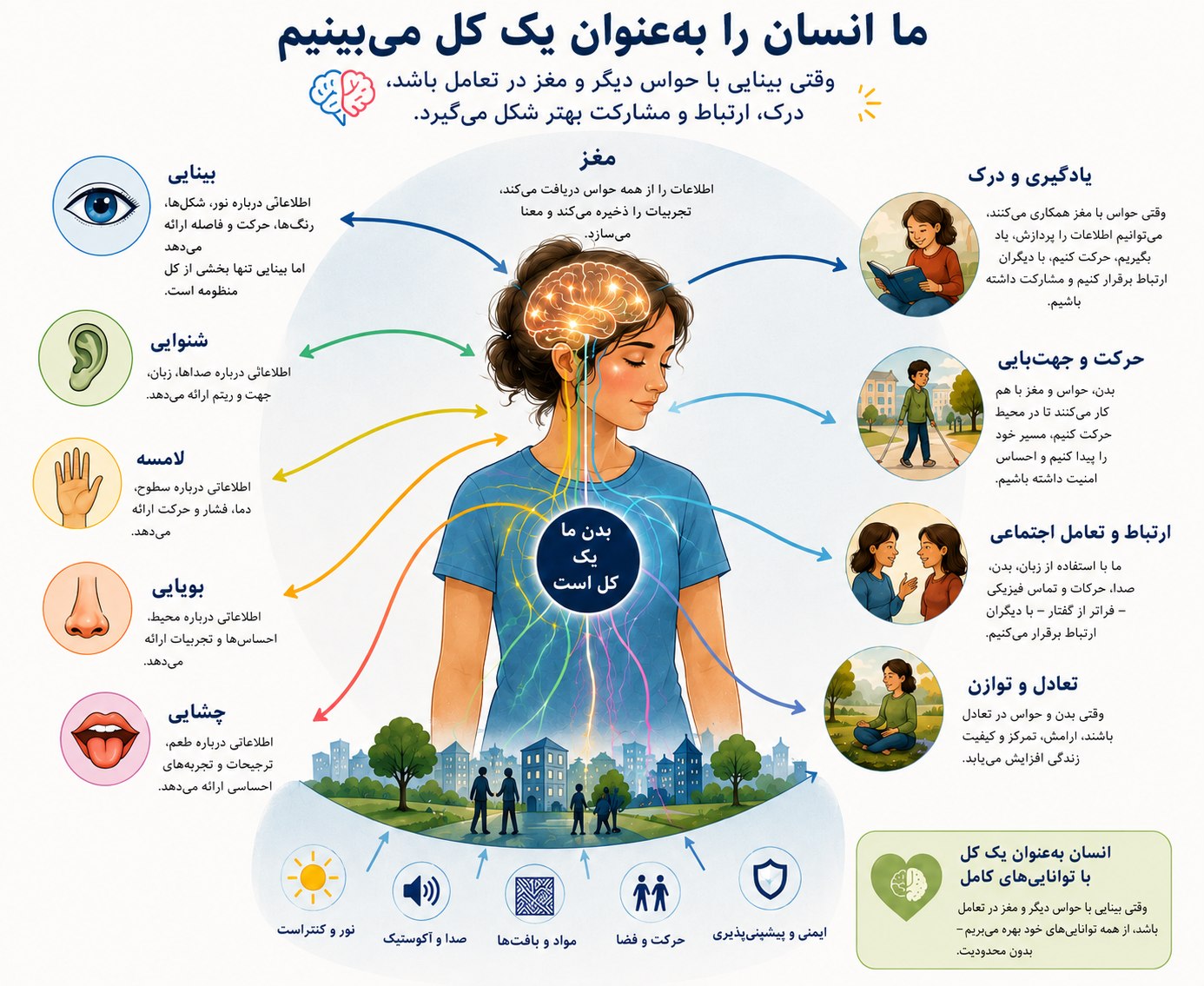 ما انسان را به عنوان یک کل می‌بینیم